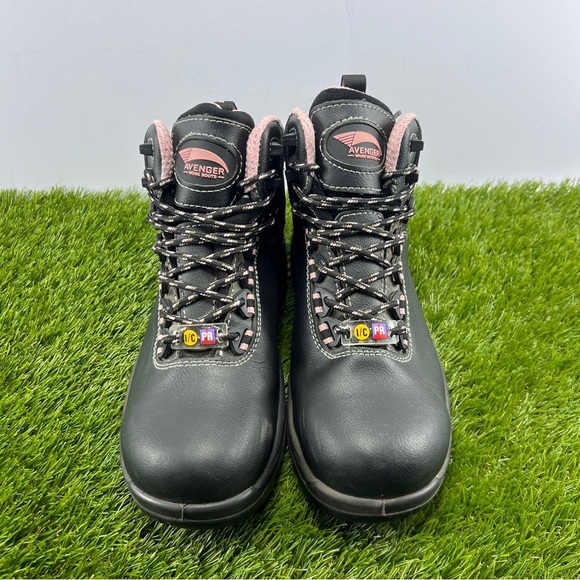 Avenger Steel Toe women's Size 8.5 Waterproof Work Hiking Boots A7287 Pink black - Picture 3 of 11